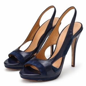 L.A.M.B. Dark Blue Slingback Heels